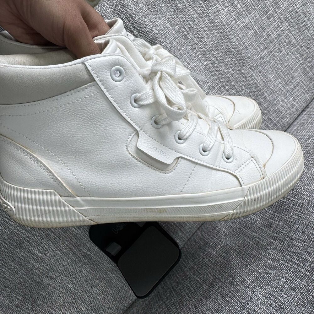 Rocket Dog Cheery Hi Women’s Size 9.5 White Canvas High Top Ankle Sneakers Foam